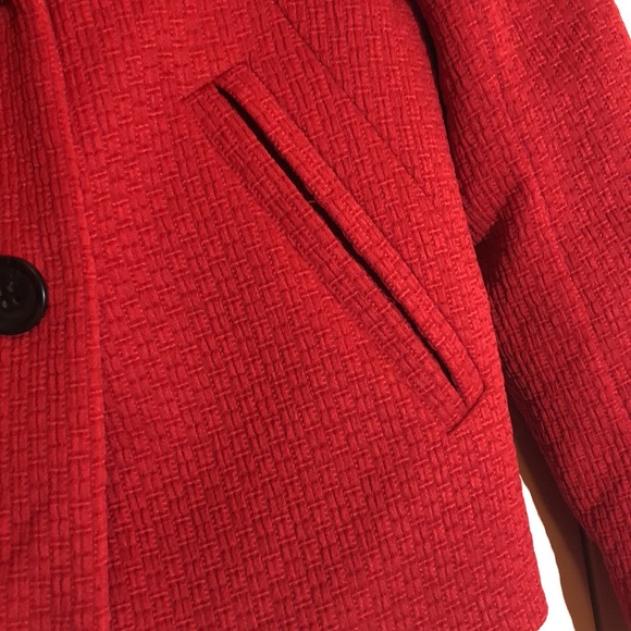 Talbots Double Breasted Textured Red Blazer Front Pockets SZ 10P R1 - Picture 4 of 9
